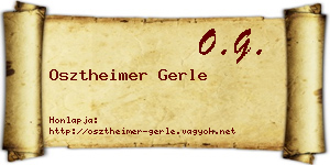 Osztheimer Gerle névjegykártya